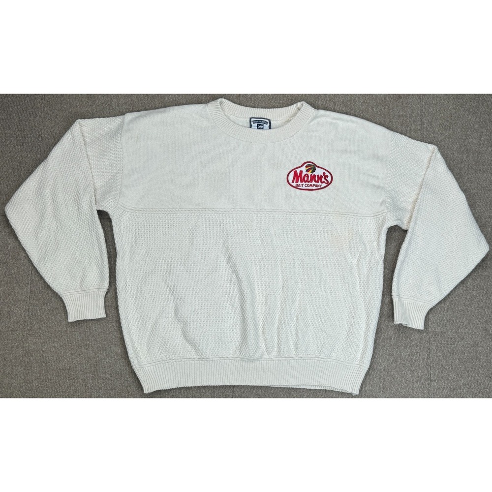 Lee Casual Collection Mann's Bait Company Vtg Men's‎ Sweater Size Large